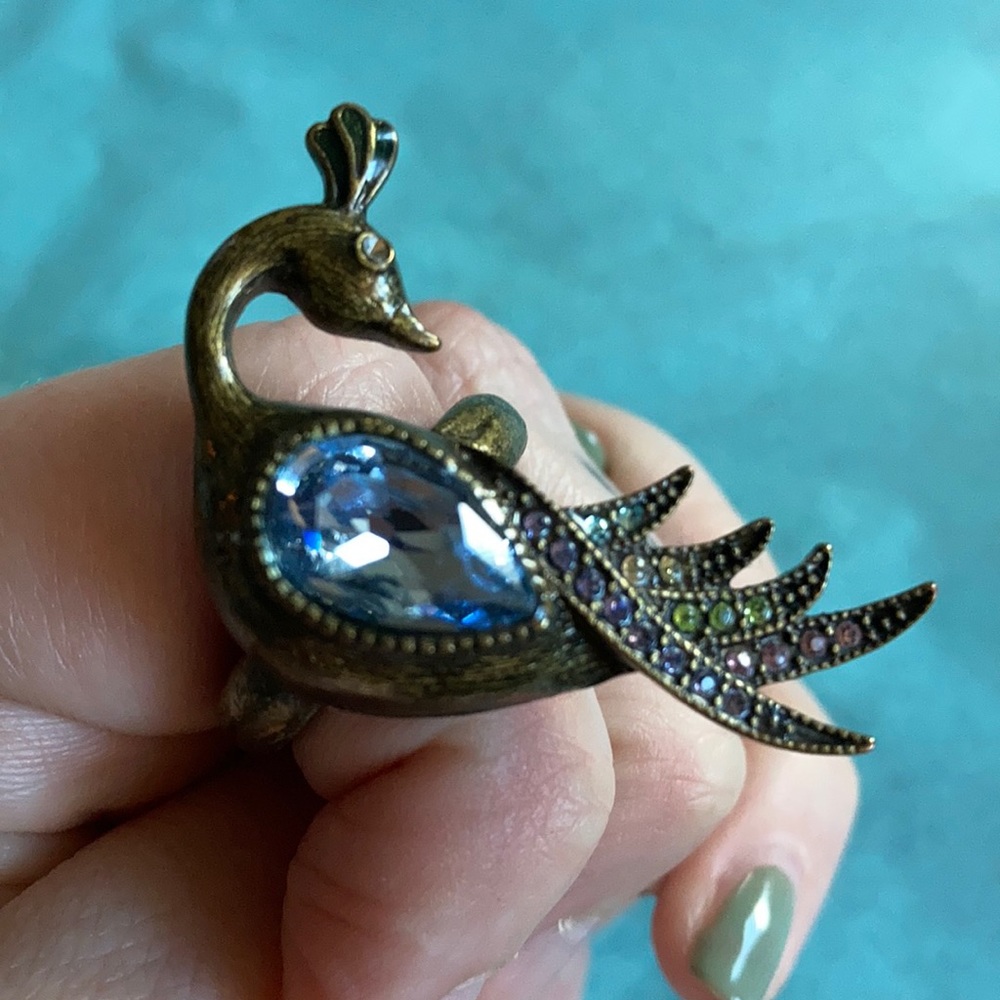 Antique Swarovski Peacock 🦚 Earrings and Ring